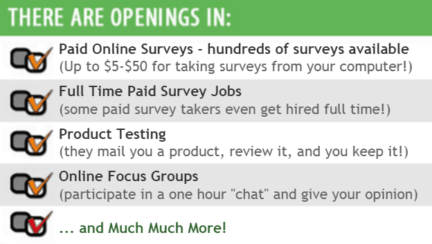 ... surveys with opportunities in a full time paid survey job and online
