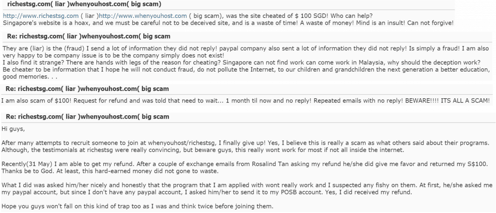whenyouhost scam.com reviews